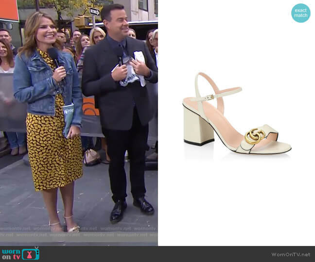 Marmont GG Ankle-Strap Sandals by Gucci worn by Savannah Guthrie on Today