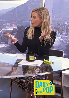 Morgan’s tiger print pants on E! News Daily Pop