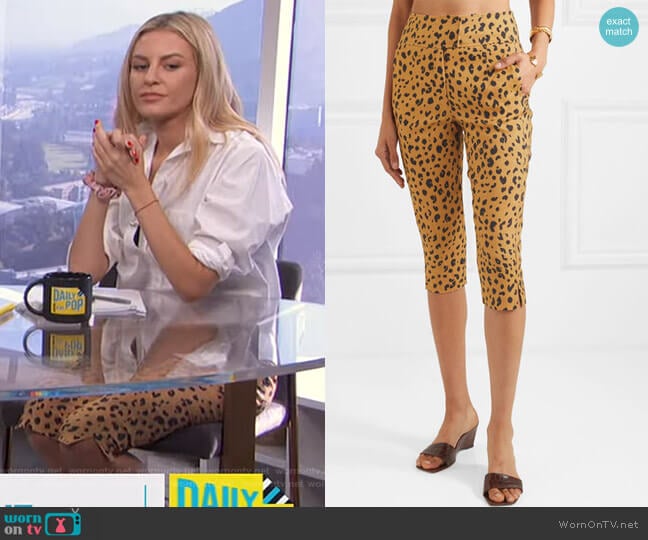 Cropped leopard-Print Tencel-Blend Pants by Nicholas worn by Morgan Stewart on E! News