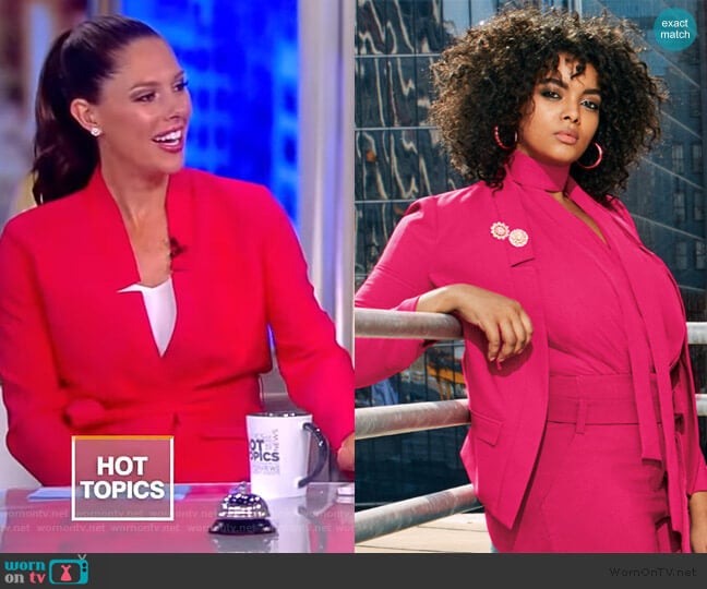 Soft Madie Blazer Belted by New York & Co worn by Abby Huntsman on The View