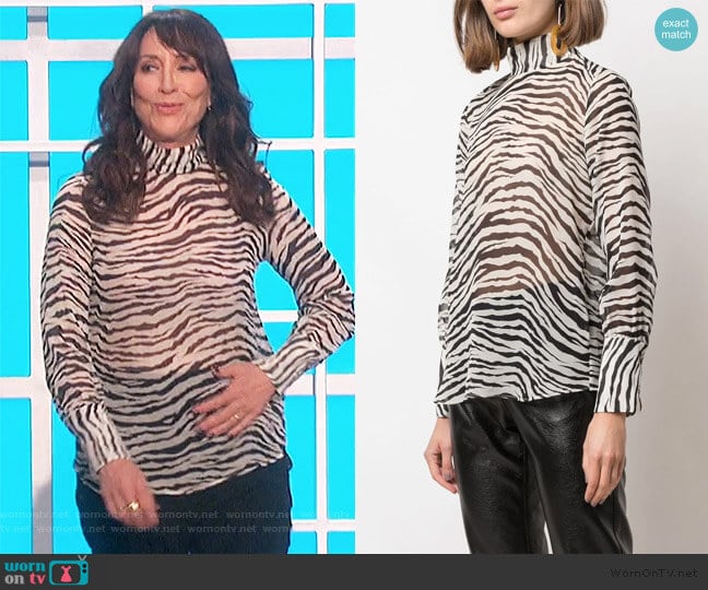 Mock Neck Top with Zebra / Tiger Stripe by Nili Lotan