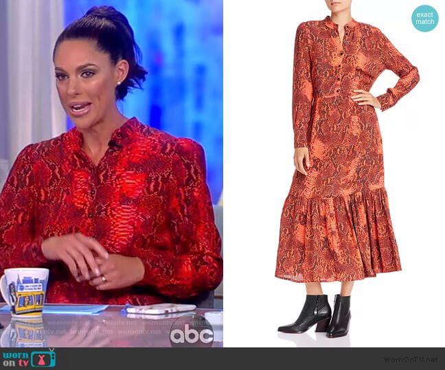 Monroe Snakeskin Print Button Dress by Notes du Nord worn by Abby Huntsman on The View