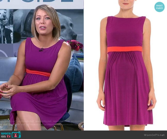 Contrast Banding Maternity Dress by Olian worn by Dylan Dreyer on Today