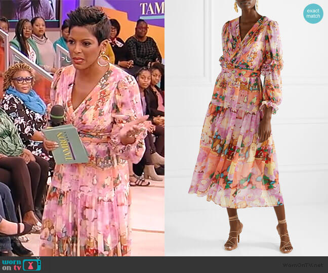 Georgette Floral Midi Dress by Petter Pilotto worn by Tamron Hall  on Tamron Hall Show