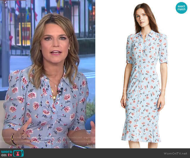 WornOnTV: Savannah’s blue floral shirtdress on Today | Savannah Guthrie ...