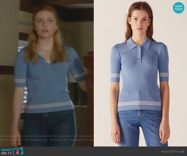 Polo Style Sweater by Sandro  worn by Nancy Drew (Kennedy McMann) on Nancy Drew