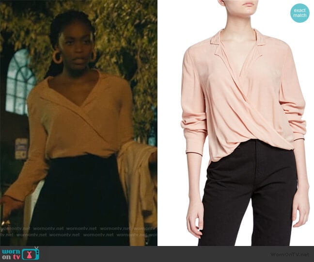 WornOnTV: Anissa’s light pink wrap top on Black Lightning | Nafessa ...