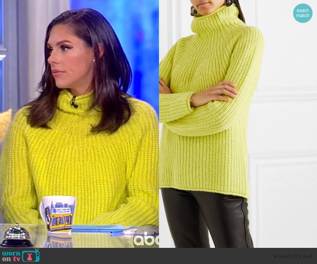 Joseph ribbed-knit turtleneck Sweater by Rag and Bone worn by Abby Huntsman on The View