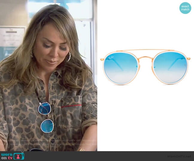 Round Double Bridge by Ray-Ban worn by Kelly Dodd on The Real Housewives of Orange County