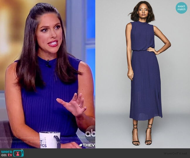 Ray Pleated Dress by Reiss worn by Abby Huntsman on The View