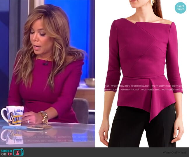 Almeley top by Roland Mouret worn by Sunny Hostin on The View