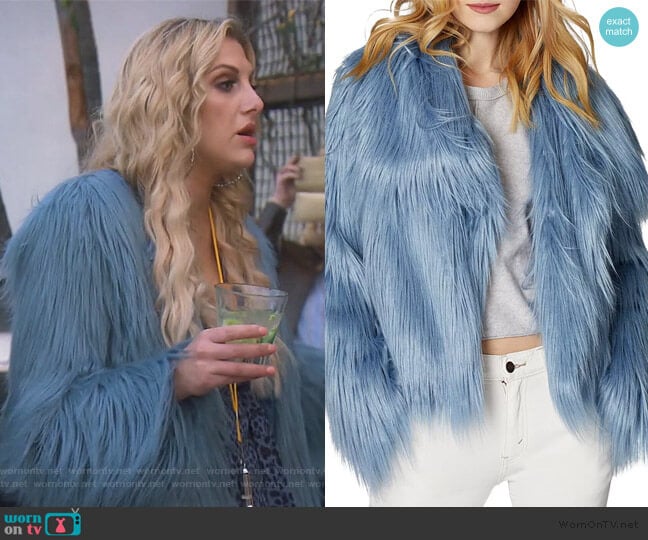 Glacier Faux Fur Jacket by SAGE Collective worn by Gina Kirschenheiter  on The Real Housewives of Orange County