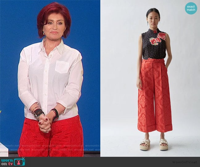 Wide Tailored Trouser's by Simone Rocha worn by Sharon Osbourne on The Talk