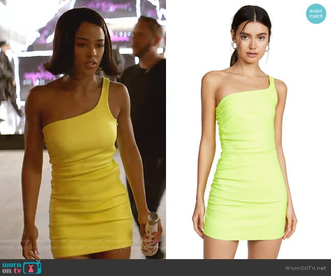 Shirred One Shoulder Dress by Sprwmn worn by Tiana Brown (Serayah McNeill) on Empire