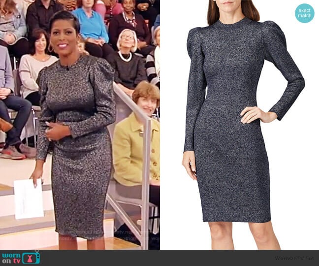 Amelie Metallic Knit Dress by Sachin & Babi worn by Tamron Hall on Tamron Hall Show