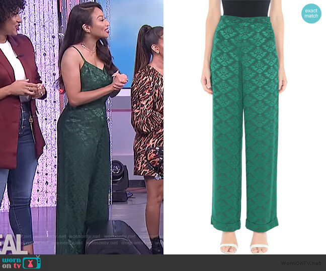 Floral Jacquard Pants by Sandro worn by Jeannie Mai on The Real