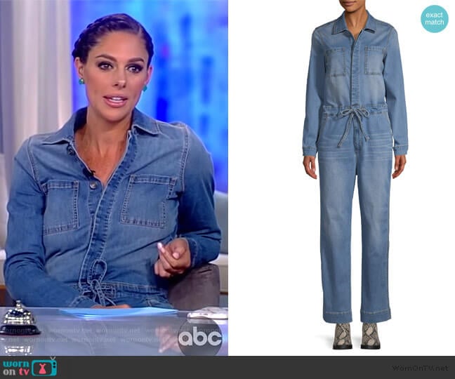 Scoop Denim Jumpsuit Medium Wash by Scoop worn by Abby Huntsman on The View