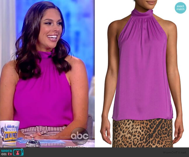 Hammered Satin Halter Neck Top by Scoop worn by Abby Huntsman on The View