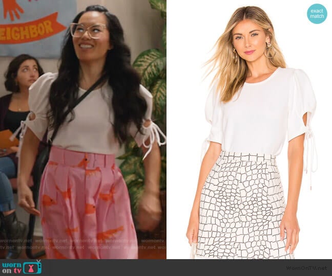 Puff Sleeve Blouse by See by Chloe worn by Doris (Ali Wong) on American Housewife