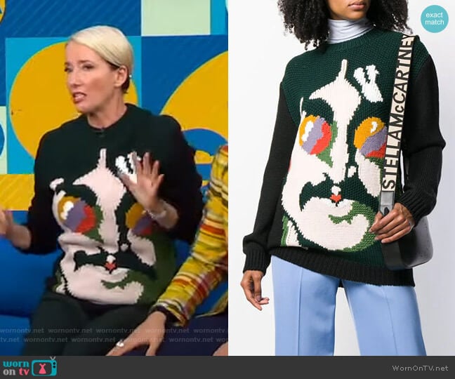 John Lennon Sweater by Stella McCartney worn by Emma Thompson on GMA