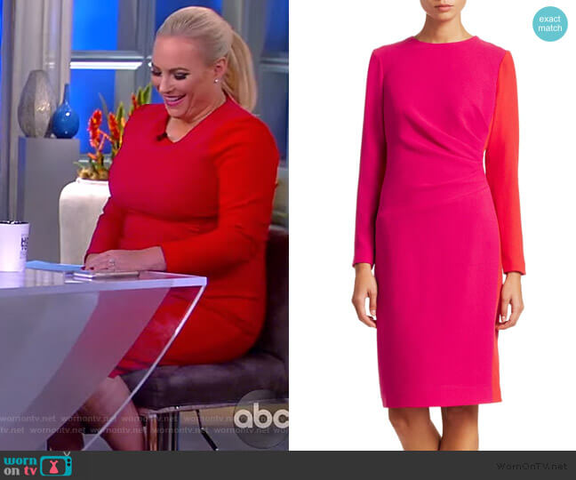 WornOnTV: Meghan’s pink and red sheath dress on The View | Meghan ...