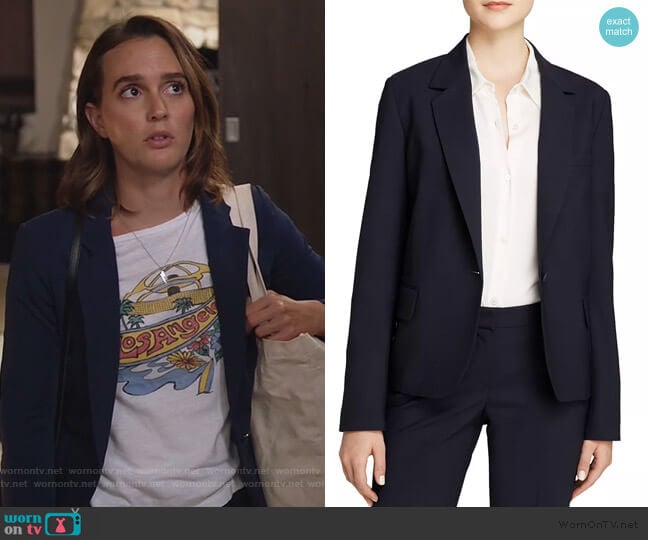 Gabe Blazer by Theory worn by Angie (Leighton Meester) on Single Parents