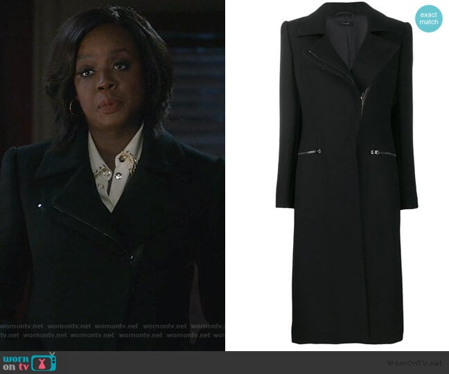 Zip-up Long Coat by Tom Ford worn by Annalise Keating (Viola Davis) on How to Get Away with Murder