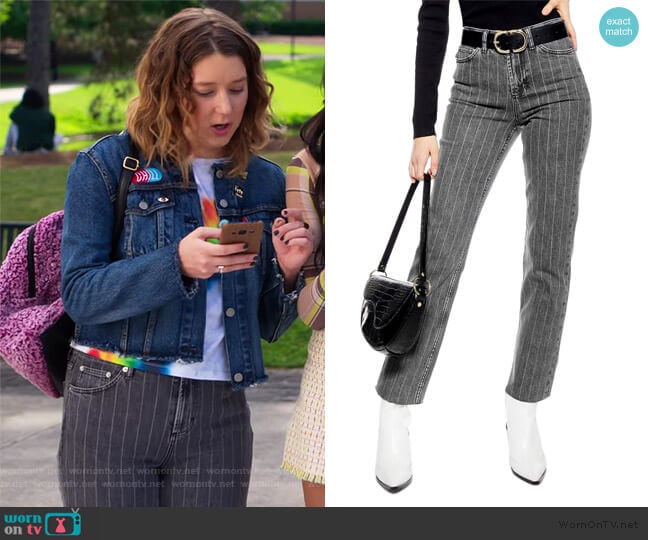 High Waist Pinstripe Jeans by Topshop worn by Nonnie Thompson (Kimmy Shields) on Insatiable