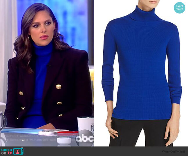 Ribbed Turtleneck Sweater by Tory Burch worn by Abby Huntsman on The View