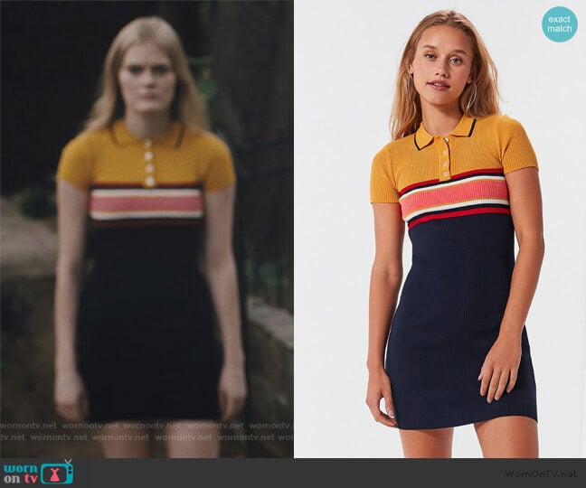 Striped button down polo dress by Urban Outfitters worn by Harley Graham on Light as a Feather