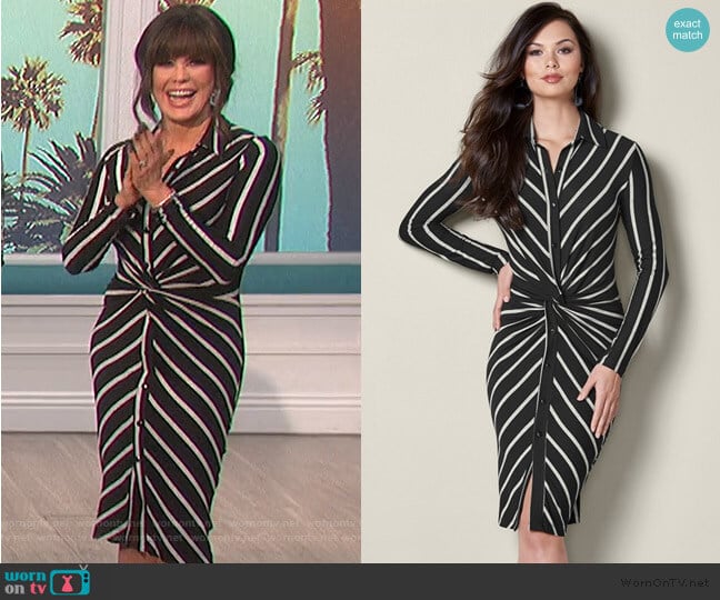 Knot Detail Shirt Dress by Venus worn by Marie Osmond on The Talk