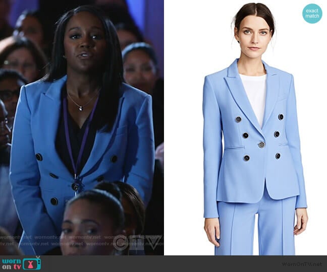 Colson Blazer by Veronica Beard worn by Michaela Pratt (Aja Naomi King) on How to Get Away with Murder