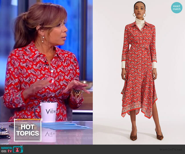 Willamette Paisley Silk Shirt Dress by Veronica Beard worn by Sunny Hostin on The View