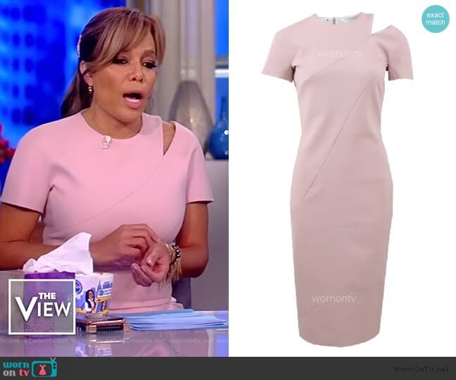 Pink Shoulder Cutout Dress by Victoria Beckham worn by Sunny Hostin on The View