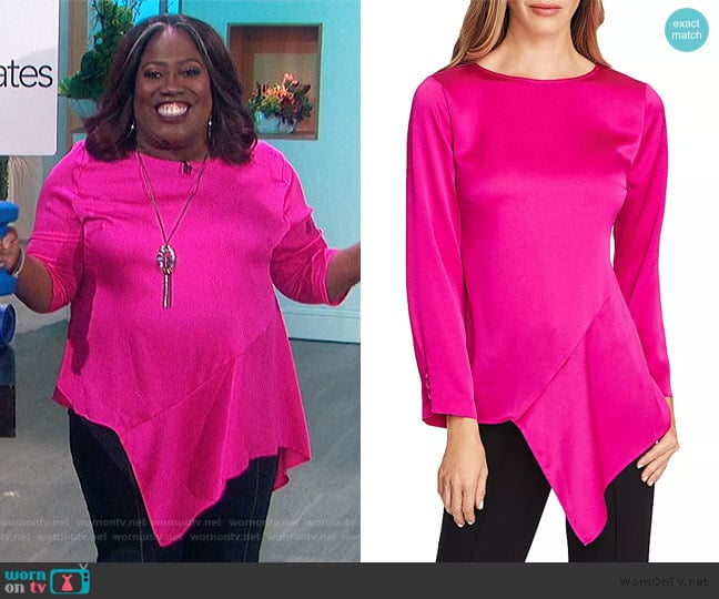 Hammered Satin Blouse by Vince Camuto worn by Sheryl Underwood on The Talk