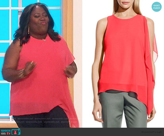 Asymmetric Sleeveless Top by Vince Camuto worn by Sheryl Underwood on The Talk