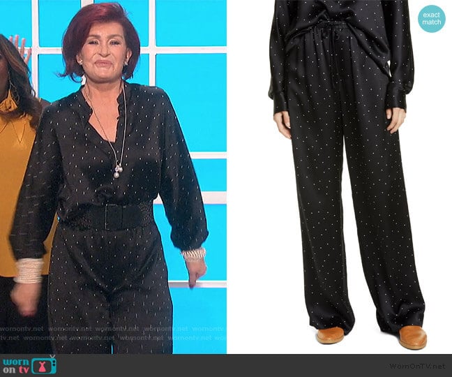 Dot Print Silk Pants by Vince worn by Sharon Osbourne on The Talk