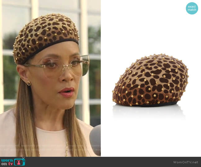 Zina Studded Beret by Yestadt Millinery worn by Dominique Deveraux (Michael Michele) on Dynasty