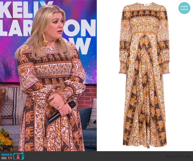 Suraya Maxi Dress by Zimmermann worn by Kelly Clarkson on The Kelly Clarkson Show