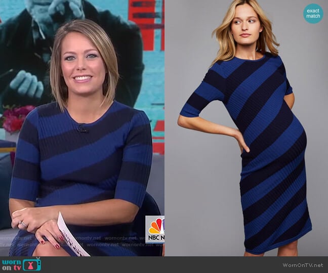 Rib Knit Knee Length Maternity Dress by A Pea in the Pod worn by Dylan Dreyer on Today