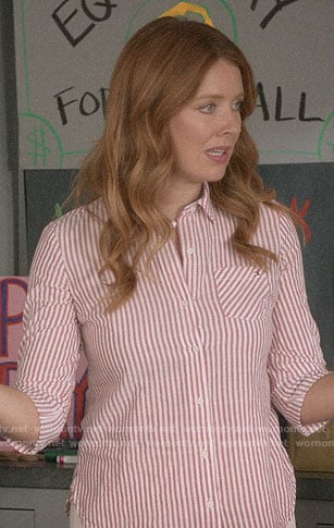 Abby's red striped shirt on Black-ish