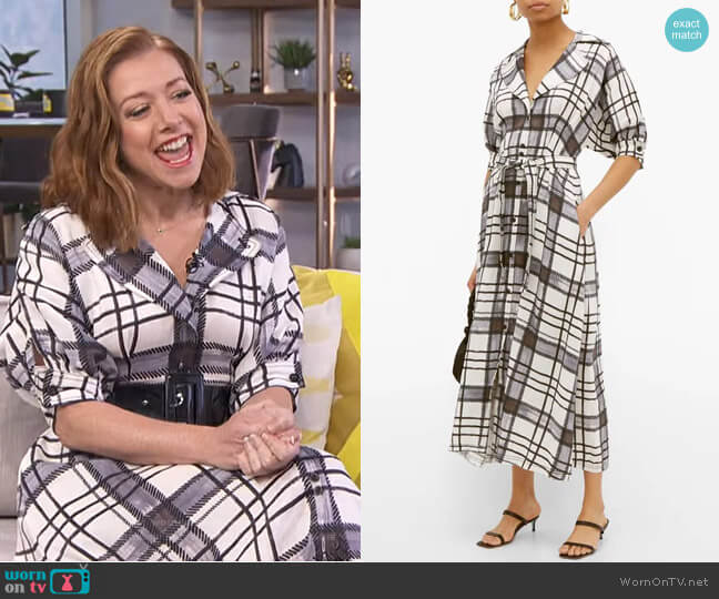 Theodora Checked Shirtdress by Aje worn by Alyson Hannigan on E! News Daily Pop