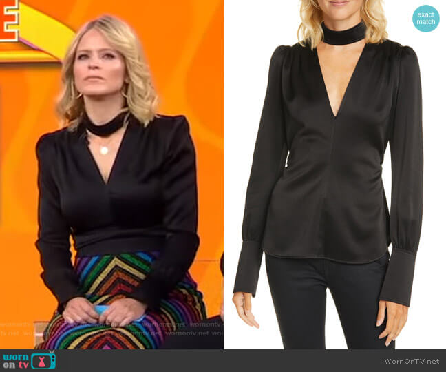 Hirsch Cutout Top by A.L.C. worn by Sara Haines on Good Morning America