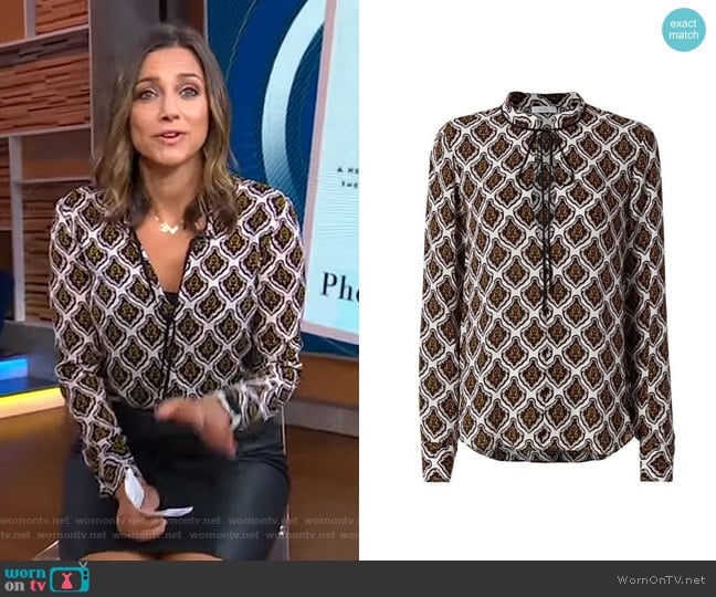 Danielle Mombasa Blouse by ALC worn by Paula Faris on Good Morning America