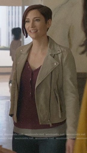 Alex’s suede moto jacket on Supergirl