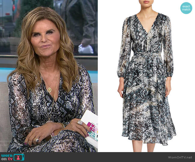 WornOnTV: Maria’s snake print v-neck dress on Today | Maria Shriver ...