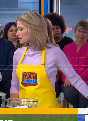 Amy’s lilac turtleneck sweater on Good Morning America