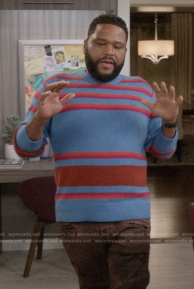 Andre's blue striped sweater on Black-ish