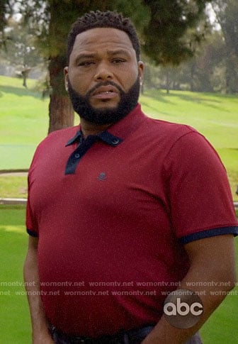 Andre's red golfing polo shirt on Black-ish