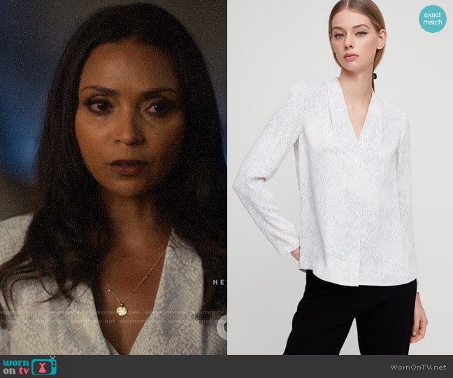 Aritzia Babaton Akira Blouse worn by Cecile Horton (Danielle Nicolet) on The Flash